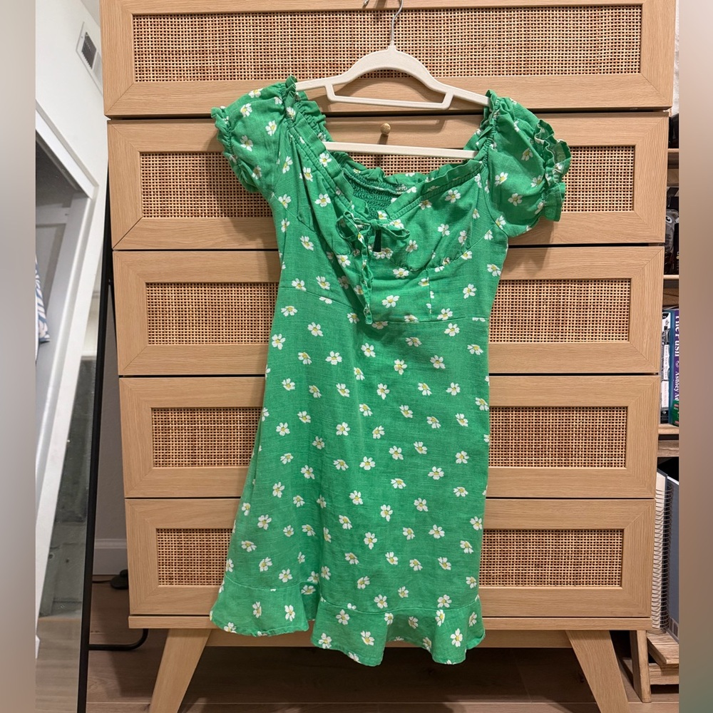 Urban Outfitters Green Floral Mini Dress